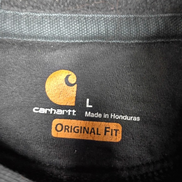 Carhartt Mens Black Sleeve Logo Hoodie Sweatshirt Original Fit Large K288 BLK - Picture 4 of 6